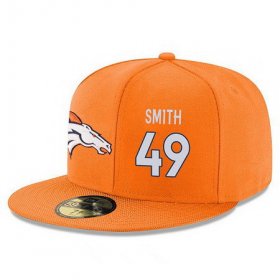 Wholesale Cheap Denver Broncos #49 Dennis Smith Snapback Cap NFL Player Orange with White Number Stitched Hat