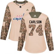 Wholesale Cheap Adidas Capitals #74 John Carlson Camo Authentic 2017 Veterans Day Women's Stitched NHL Jersey
