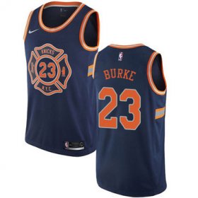 Wholesale Cheap Nike New York Knicks #23 Trey Burke Navy NBA Swingman City Edition Jersey