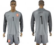 Wholesale Cheap Holland #1 Zoet Grey Goalkeeper Long Sleeves Soccer Country Jersey