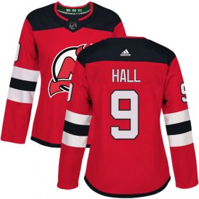 Wholesale Cheap Adidas Devils #9 Taylor Hall Red Home Authentic Women\'s Stitched NHL Jersey