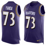 Wholesale Cheap Nike Ravens #73 Marshal Yanda Purple Team Color Men's Stitched NFL Limited Tank Top Jersey