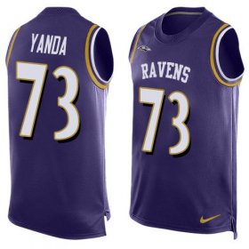 Wholesale Cheap Nike Ravens #73 Marshal Yanda Purple Team Color Men\'s Stitched NFL Limited Tank Top Jersey