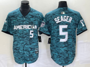 Wholesale Cheap Men's Texas Rangers #5 Corey Seager Teal 2023 All Star Stitched Baseball Jersey