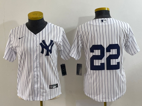 Wholesale Cheap Women\'s New York Yankees #22 Jacoby Ellsbury White Stitched Cool Base Nike Jersey