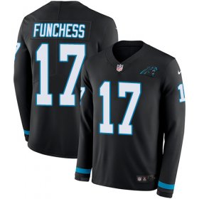 Wholesale Cheap Nike Panthers #17 Devin Funchess Black Team Color Men\'s Stitched NFL Limited Therma Long Sleeve Jersey