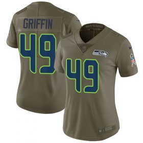 Wholesale Cheap Nike Seahawks #49 Shaquem Griffin Olive Women\'s Stitched NFL Limited 2017 Salute to Service Jersey