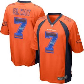 Wholesale Cheap Nike Broncos #7 John Elway Orange Team Color Men\'s Stitched NFL Limited Strobe Jersey