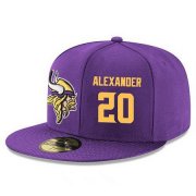 Wholesale Cheap Minnesota Vikings #20 Mackensie Alexander Snapback Cap NFL Player Purple with Gold Number Stitched Hat
