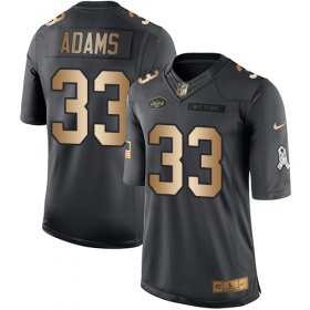 Wholesale Cheap Nike Jets #33 Jamal Adams Black Men\'s Stitched NFL Limited Gold Salute To Service Jersey