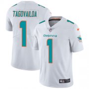 Wholesale Cheap Nike Dolphins #1 Tua Tagovailoa White Men's Stitched NFL Vapor Untouchable Limited Jersey