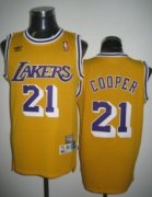 Wholesale Cheap Los Angeles Lakers #21 Michael Cooper Yellow Swingman Throwback Jersey