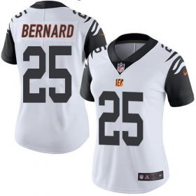 Wholesale Cheap Nike Bengals #25 Giovani Bernard White Women\'s Stitched NFL Limited Rush Jersey