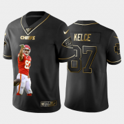 Cheap Kansas City Chiefs #87 Travis Kelce Nike Team Hero 4 Vapor Limited NFL 100 Jersey Black Golden