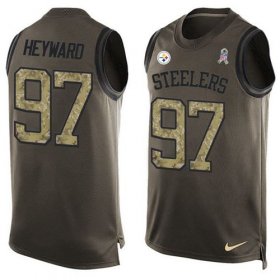 Wholesale Cheap Nike Steelers #97 Cameron Heyward Green Men\'s Stitched NFL Limited Salute To Service Tank Top Jersey