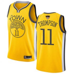 Wholesale Cheap Warriors #11 Klay Thompson Gold 2019 Finals Bound Basketball Swingman Earned Edition Jersey