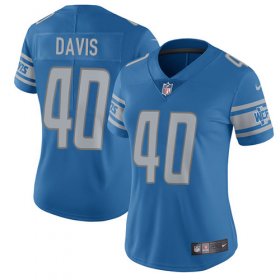 Wholesale Cheap Nike Lions #40 Jarrad Davis Light Blue Team Color Women\'s Stitched NFL Vapor Untouchable Limited Jersey