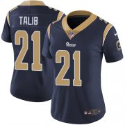 Wholesale Cheap Nike Rams #21 Aqib Talib Navy Blue Team Color Women's Stitched NFL Vapor Untouchable Limited Jersey