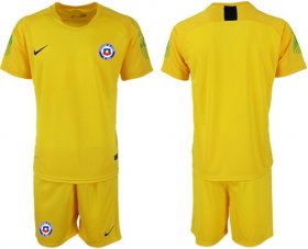 Wholesale Cheap Chile Blank Yellow Goalkeeper Soccer Country Jersey