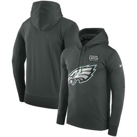 Wholesale Cheap NFL Men\'s Philadelphia Eagles Nike Anthracite Crucial Catch Performance Pullover Hoodie