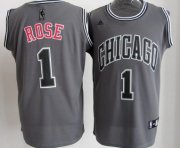 Wholesale Cheap Chicago Bulls #1 Derrick Rose Gray Shadow Jersey