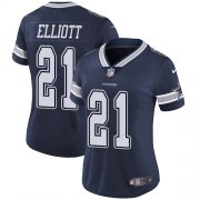 Wholesale Cheap Nike Cowboys #21 Ezekiel Elliott Navy Blue Team Color Women's Stitched NFL Vapor Untouchable Limited Jersey