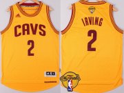 Wholesale Cheap Men's Cleveland Cavaliers #2 Kyrie Irving 2016 The NBA Finals Patch Yellow Jersey