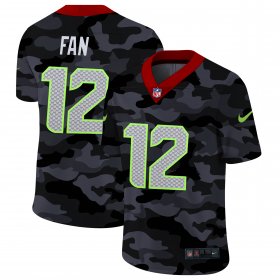Cheap Seattle Seahawks #12 Fan Men\'s Nike 2020 Black CAMO Vapor Untouchable Limited Stitched NFL Jersey