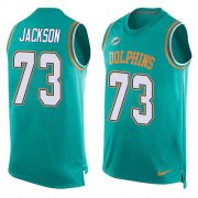 Wholesale Cheap Nike Dolphins #73 Austin Jackson Aqua Green Team Color Men's Stitched NFL Limited Tank Top Jersey