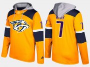Wholesale Cheap Predators #7 Yannick Weber Yellow Name And Number Hoodie