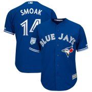 Wholesale Cheap Blue Jays #14 Justin Smoak Blue 2019 Spring Training Cool Base Stitched MLB Jersey