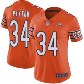 Wholesale Cheap Nike Bears #34 Walter Payton Orange Women\'s Stitched NFL Limited Rush 100th Season Jersey