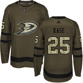 Wholesale Cheap Adidas Ducks #25 Ondrej Kase Green Salute to Service Youth Stitched NHL Jersey