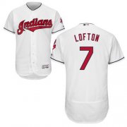 Wholesale Cheap Indians #7 Kenny Lofton White Flexbase Authentic Collection Stitched MLB Jersey