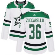 Wholesale Cheap Adidas Stars #36 Mats Zuccarello White Road Authentic Women's Stitched NHL Jersey