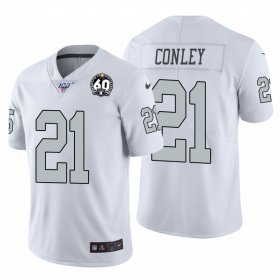 Wholesale Cheap Nike Raiders #21 Gareon Conley White 60th Anniversary Patch Men\'s Stitched NFL 100 Limited Color Rush Jersey