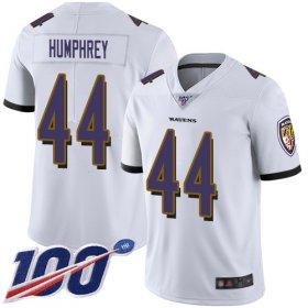Wholesale Cheap Nike Ravens #44 Marlon Humphrey White Men\'s Stitched NFL 100th Season Vapor Limited Jersey