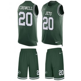 Wholesale Cheap Nike Jets #20 Isaiah Crowell Green Team Color Men\'s Stitched NFL Limited Tank Top Suit Jersey