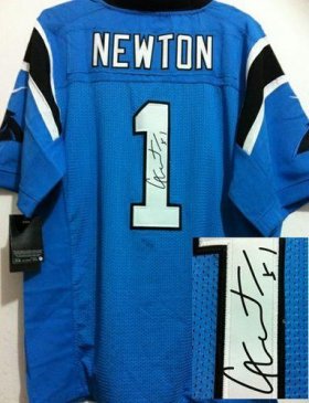 Wholesale Cheap Nike Panthers #1 Cam Newton Blue Alternate Men\'s Stitched NFL Elite Autographed Jersey