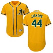 Wholesale Cheap Athletics #44 Reggie Jackson Gold Flexbase Authentic Collection Stitched MLB Jersey