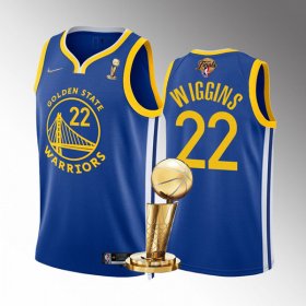 Wholesale Cheap Men\'s Golden State Warriors #22 Andrew Wiggins Royal 2022 NBA Finals Champions Stitched Jersey