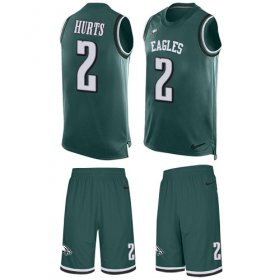 Wholesale Cheap Nike Eagles #2 Jalen Hurts Green Team Color Men\'s Stitched NFL Limited Tank Top Suit Jersey
