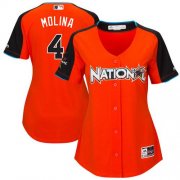 Wholesale Cheap Cardinals #4 Yadier Molina Orange 2017 All-Star National League Women's Stitched MLB Jersey