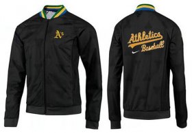 Wholesale Cheap MLB Oakland Athletics Zip Jacket Black_2