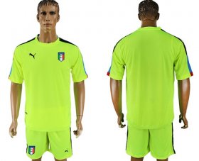 Wholesale Cheap Italy Blank Shiny Green Goalkeeper Soccer Country Jersey