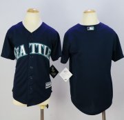 Wholesale Cheap Mariners Blank Navy Blue Cool Base Stitched Youth MLB Jersey