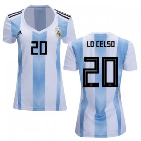 Wholesale Cheap Women\'s Argentina #20 Lo Celso Home Soccer Country Jersey
