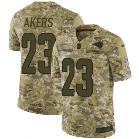 Wholesale Cheap Nike Rams #23 Cam Akers Camo Men\'s Stitched NFL Limited 2018 Salute To Service Jersey