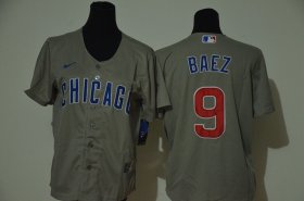 Wholesale Cheap Youth Chicago Cubs #9 Javier Baez Grey Stitched MLB Cool Base Nike Jersey