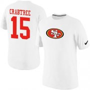 Wholesale Cheap Nike San Francisco 49ers #15 Michael Crabtree Name & Number NFL T-Shirt White